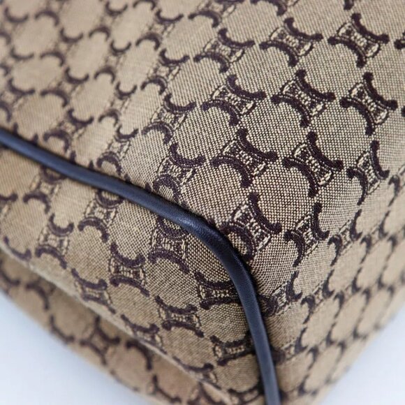 CELINE Macadam Handbag Brown canvas/Calfskin Women - Picture 6 of 16